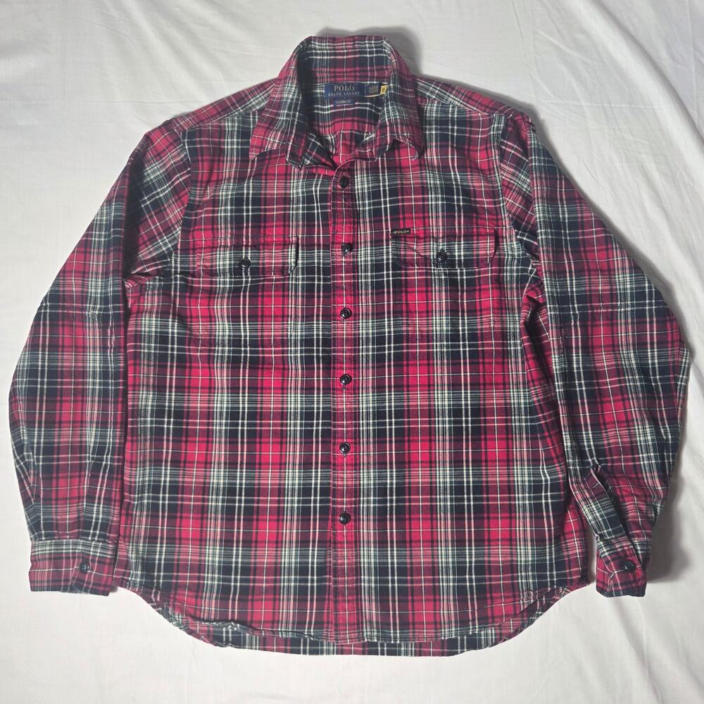 Polo Ralph Lauren Mens L Classic Fit Plaid Flannel Button Down Shirt